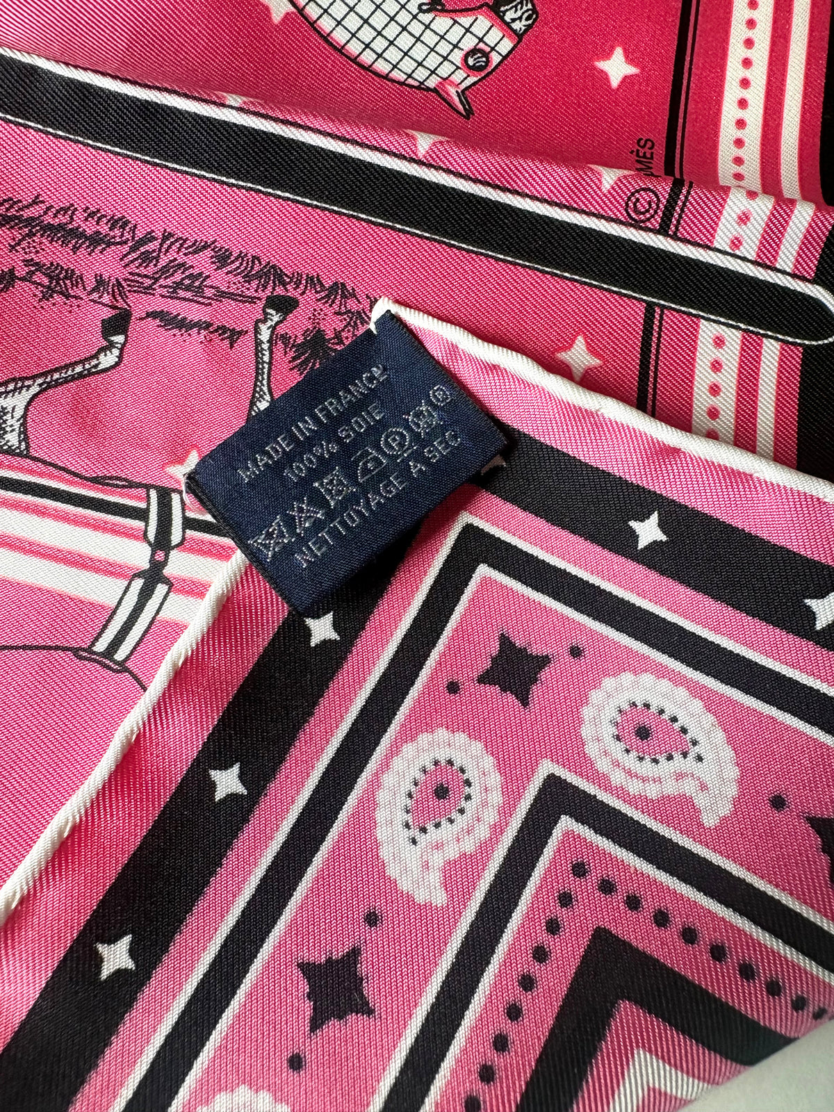 Marble Applique “Couvertures et Tenues de Jour” Hermes 55 Bandana Scarf