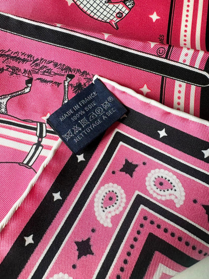 Marble Applique “Couvertures et Tenues de Jour” Hermes 55 Bandana Scarf