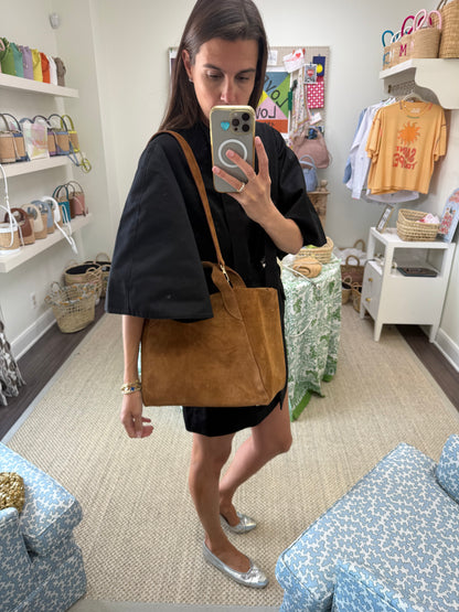 Brown Suede Lugano Tote