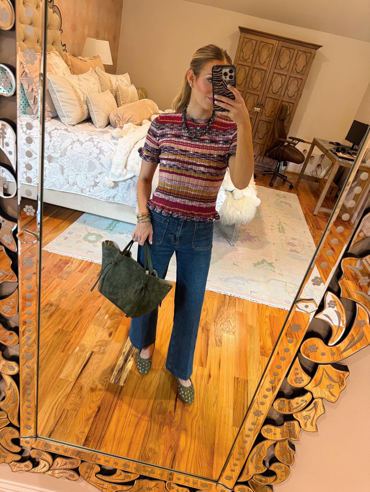 Suede Milan Tote : Verde