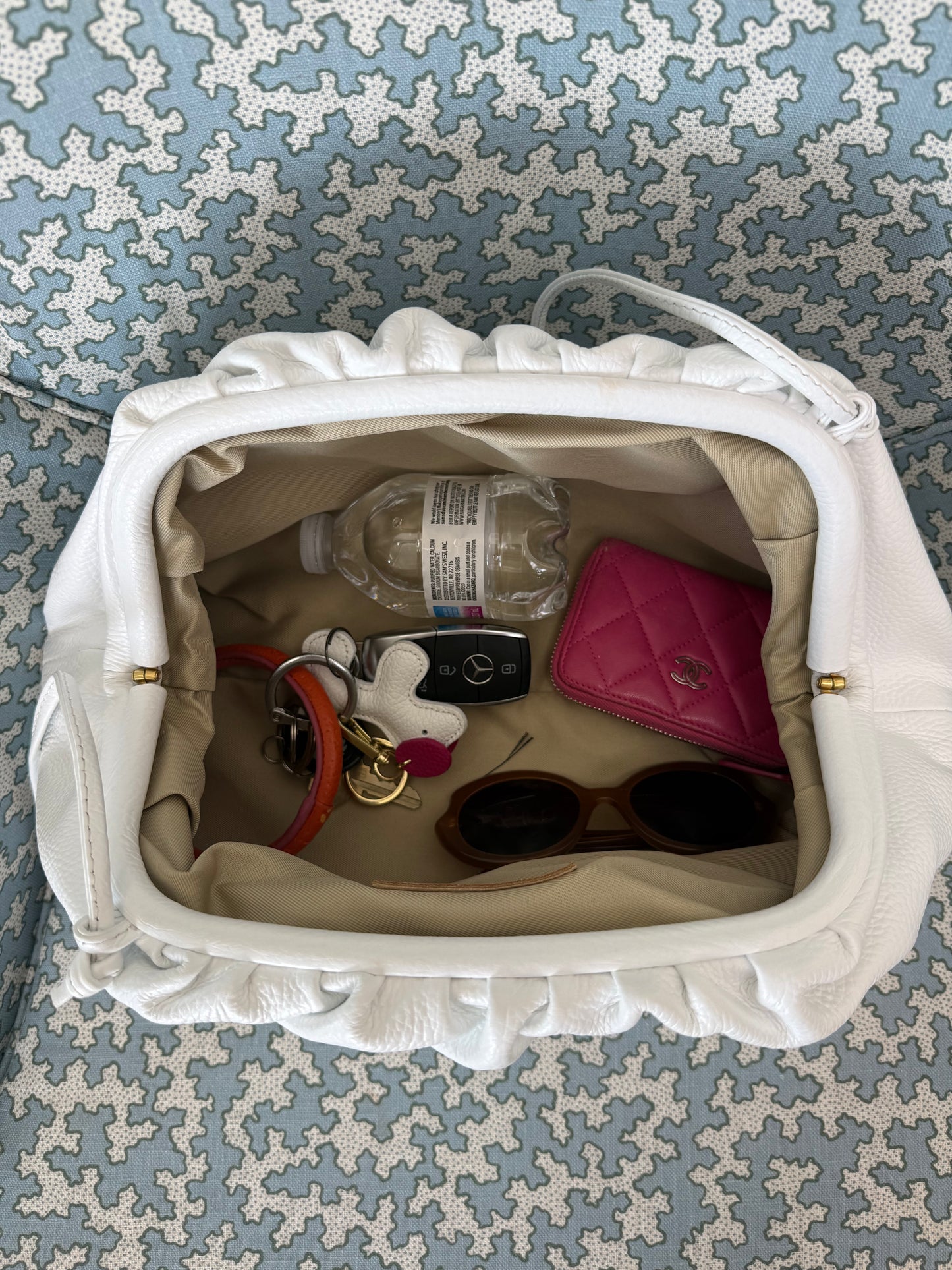 Light Blue Oversized Rico Leather Clutch