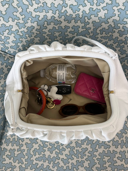 Light Blue Oversized Rico Leather Clutch