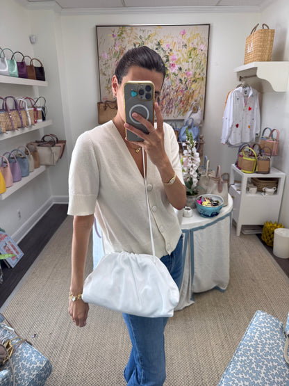 White Oversized Rico Leather Clutch
