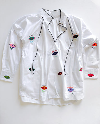 White Evil Eye Blouse