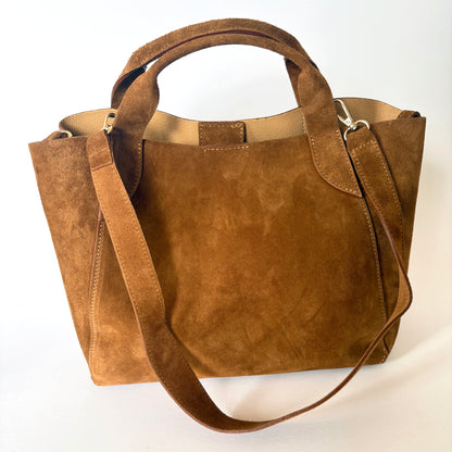 Brown Suede Lugano Tote