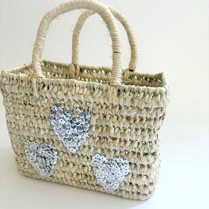 Mini Silver Hearts Tote