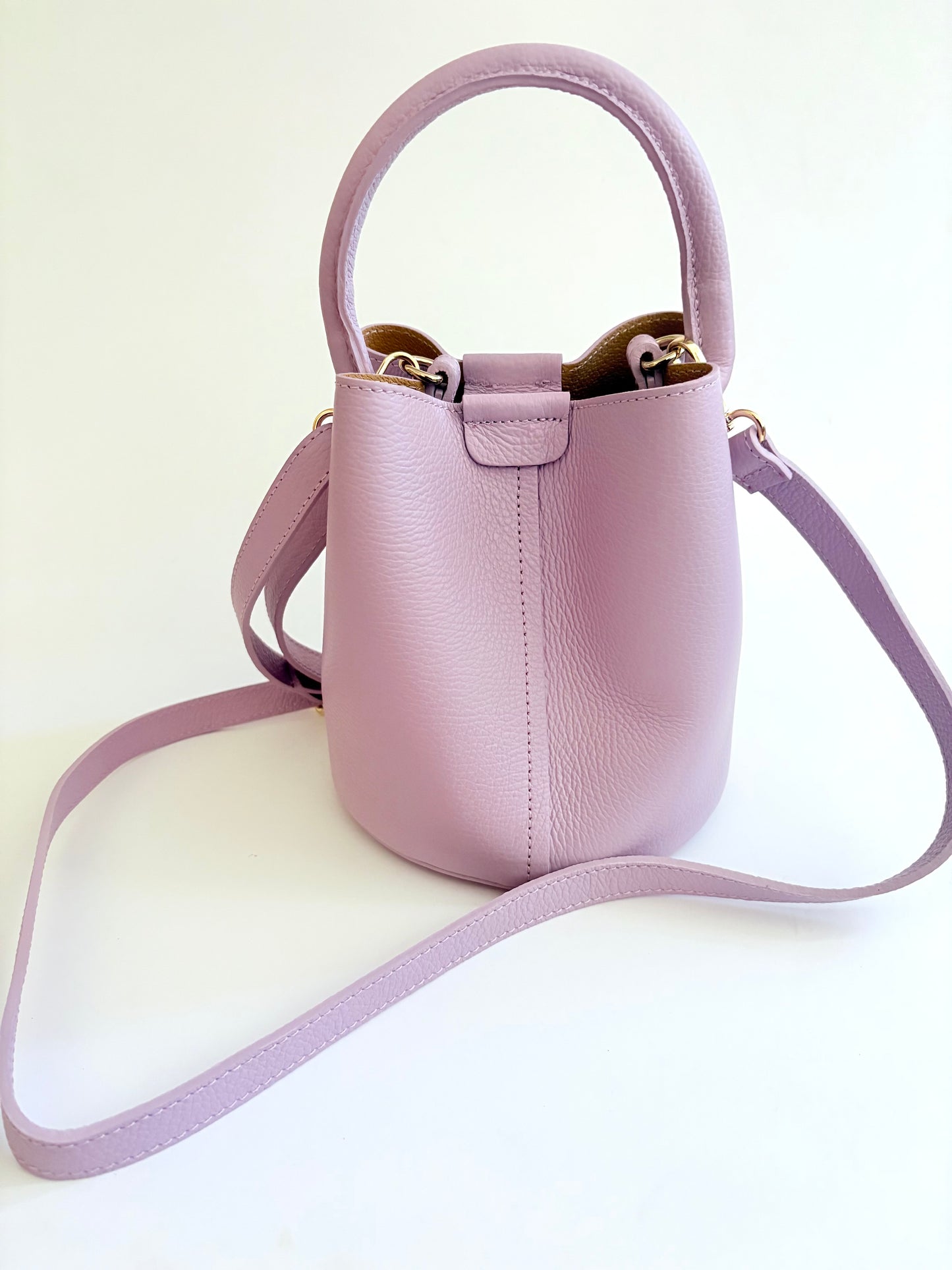 Lavender Leather City Bag
