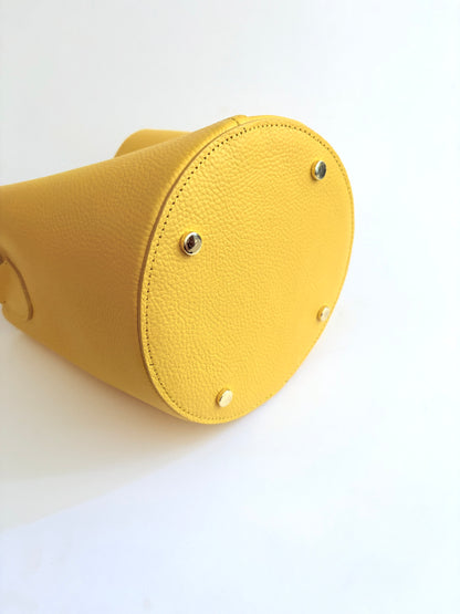 Yellow Leather City Bag