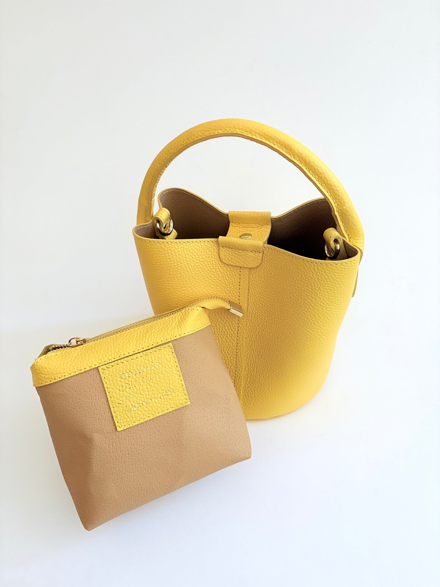 Yellow Leather City Bag