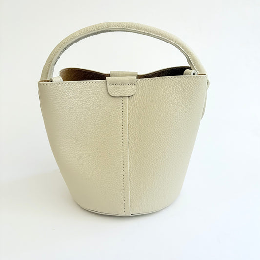 Cream Leather City Bags