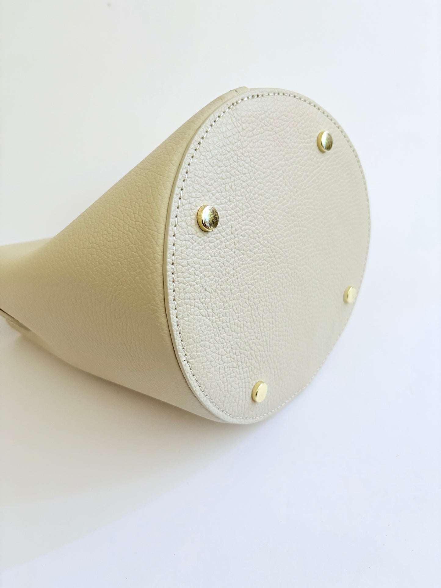 Cream Leather City Bags