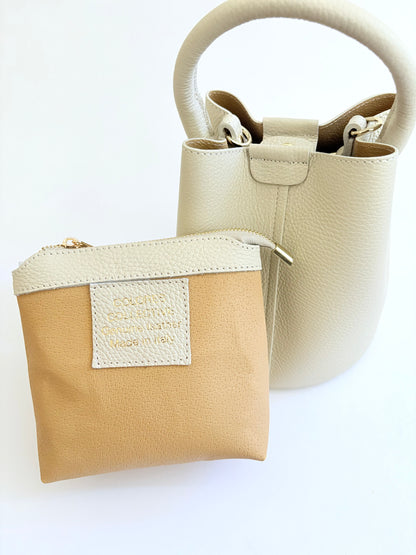Cream Leather City Bags