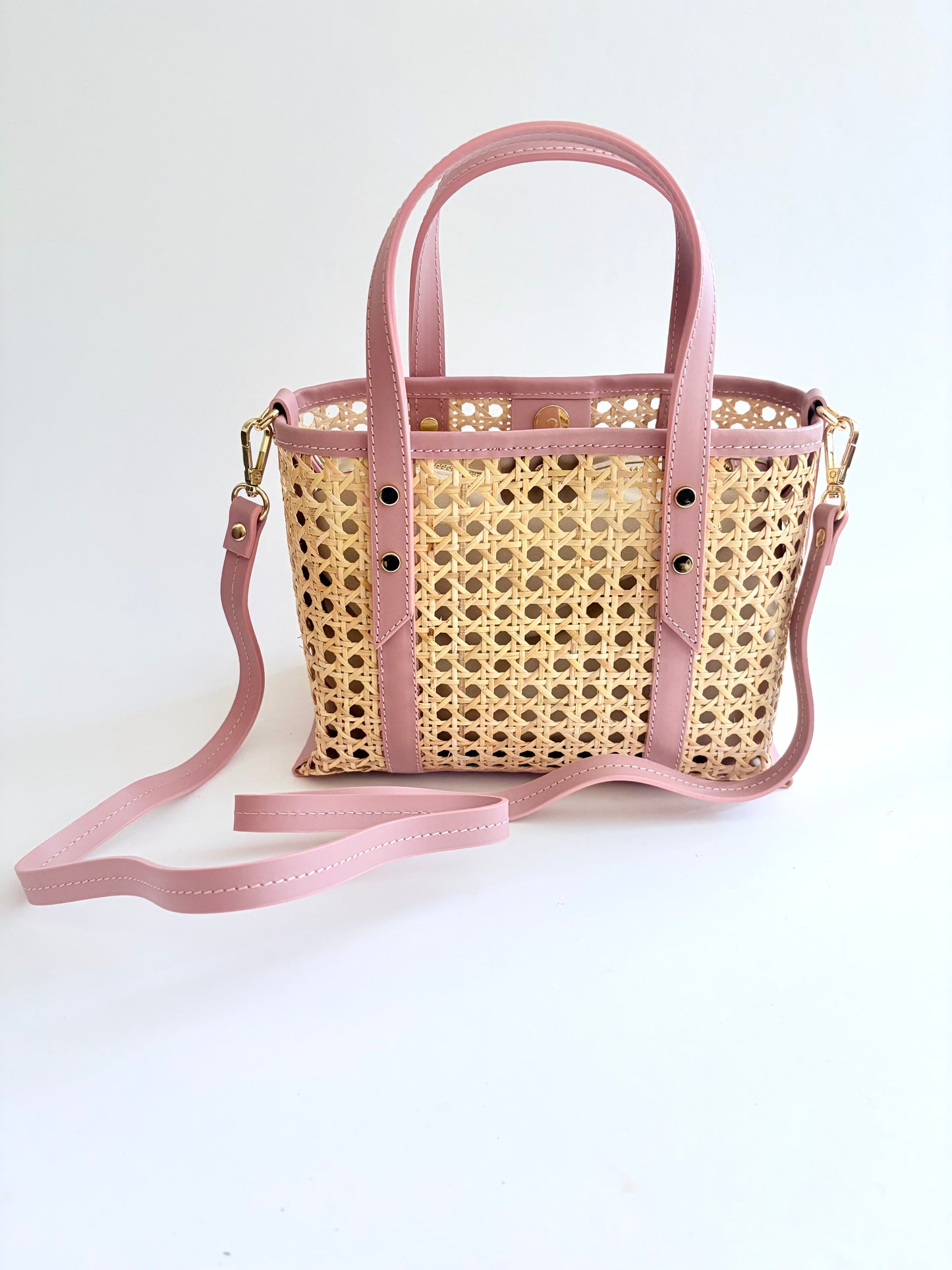 Rose Cane Wicker Mini Market Tote