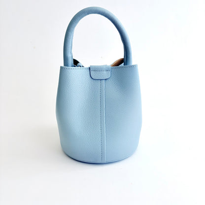Light Blue Leather City Bag