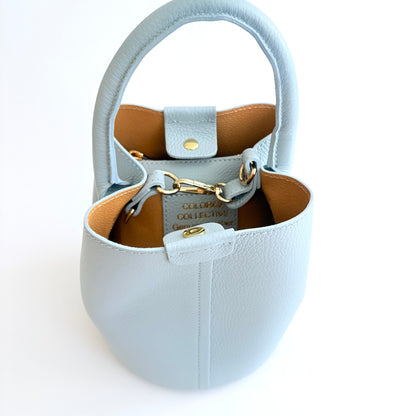 Light Blue Leather City Bag
