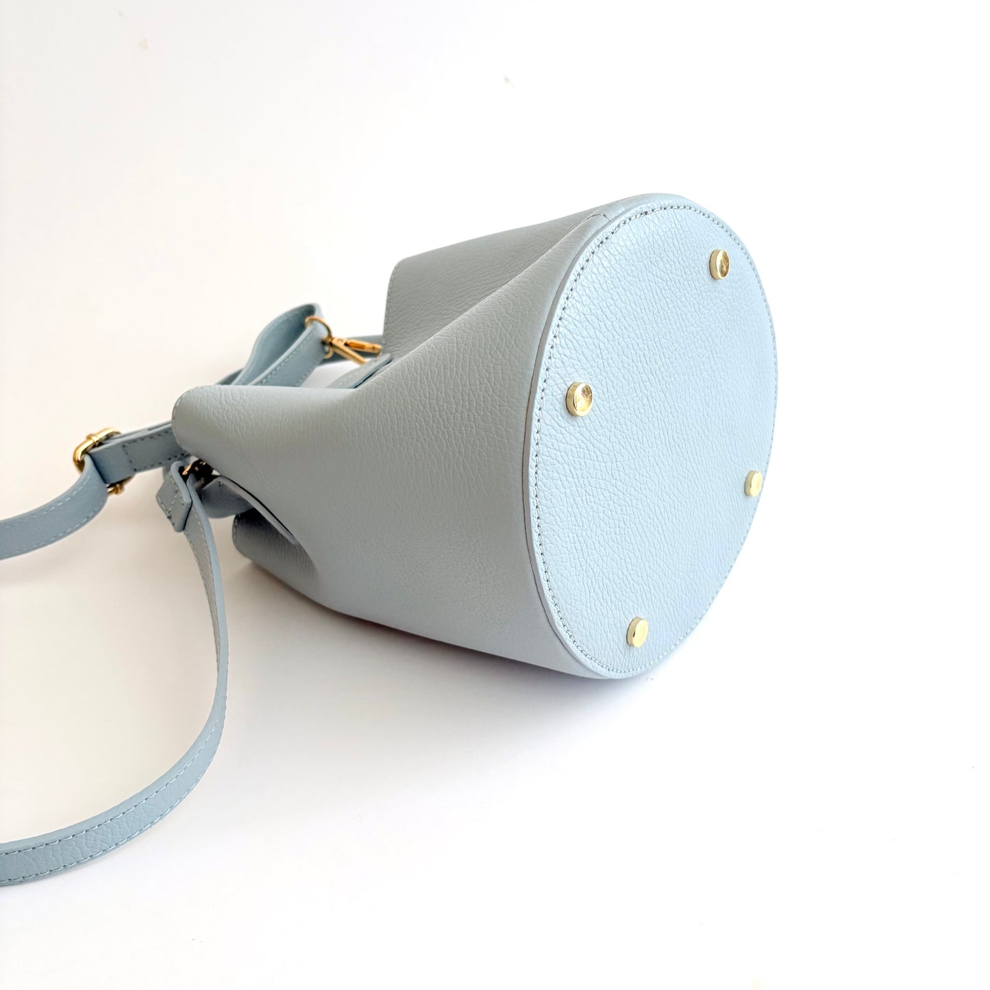 Light Blue Leather City Bag