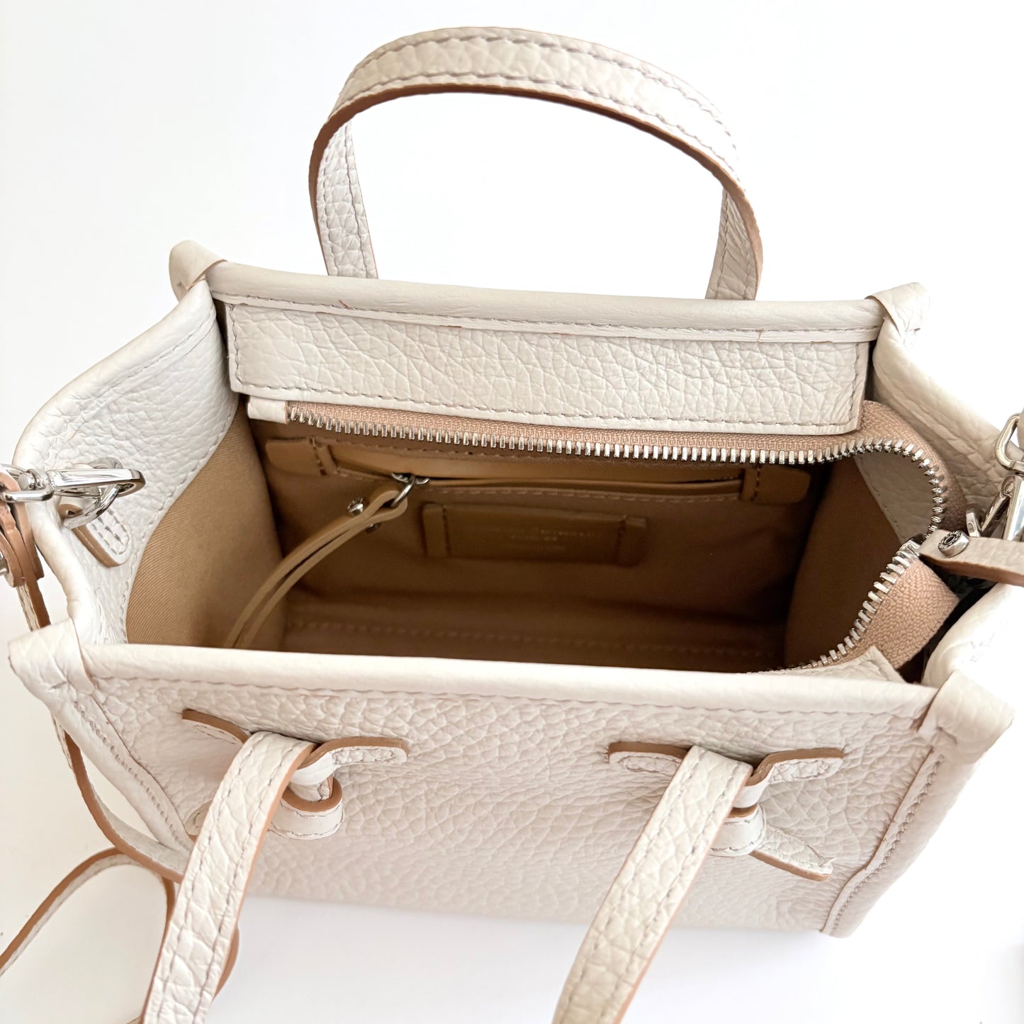 Marcella Italian Leather Tote - Cream