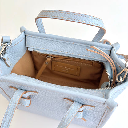 Marcella Italian Leather Tote - Light Blue