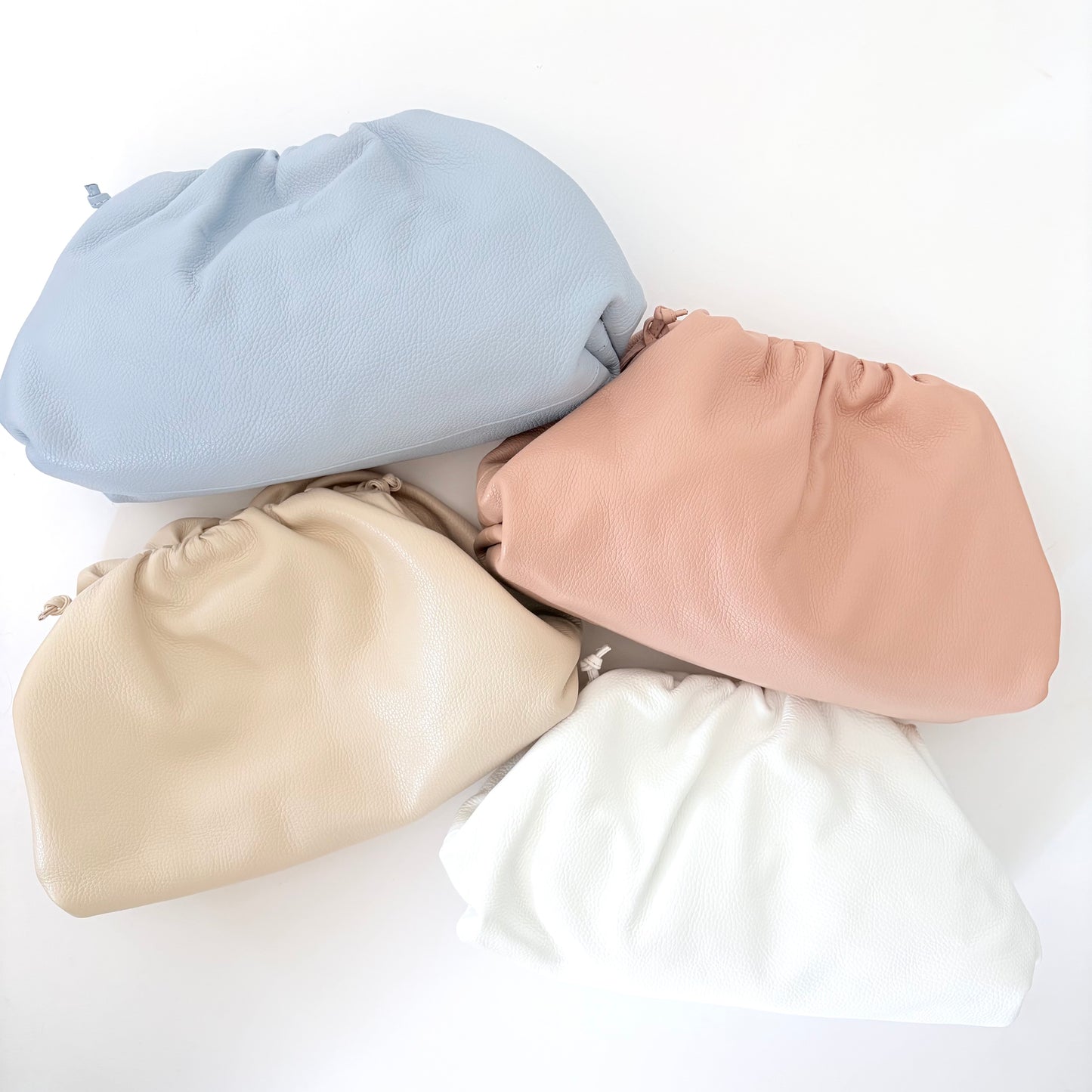 Light Blue Oversized Rico Leather Clutch