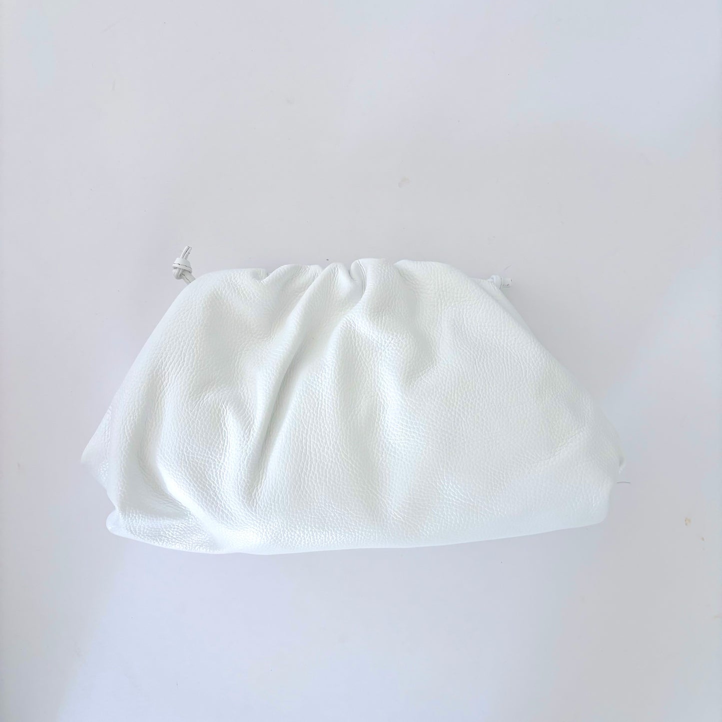 White Oversized Rico Leather Clutch