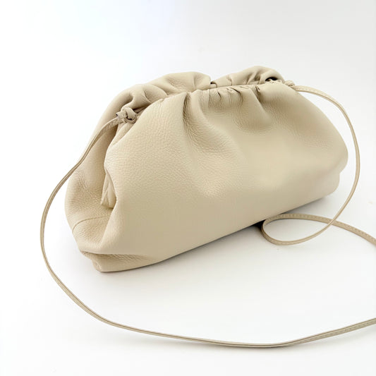 Bone Oversized Rico Leather Clutch