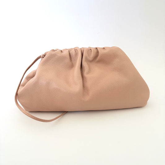 Dusty Rose Oversized Rico Leather Clutch