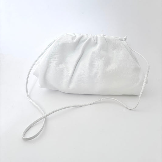 White Oversized Rico Leather Clutch