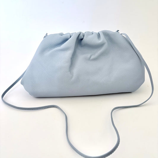 Light Blue Oversized Rico Leather Clutch
