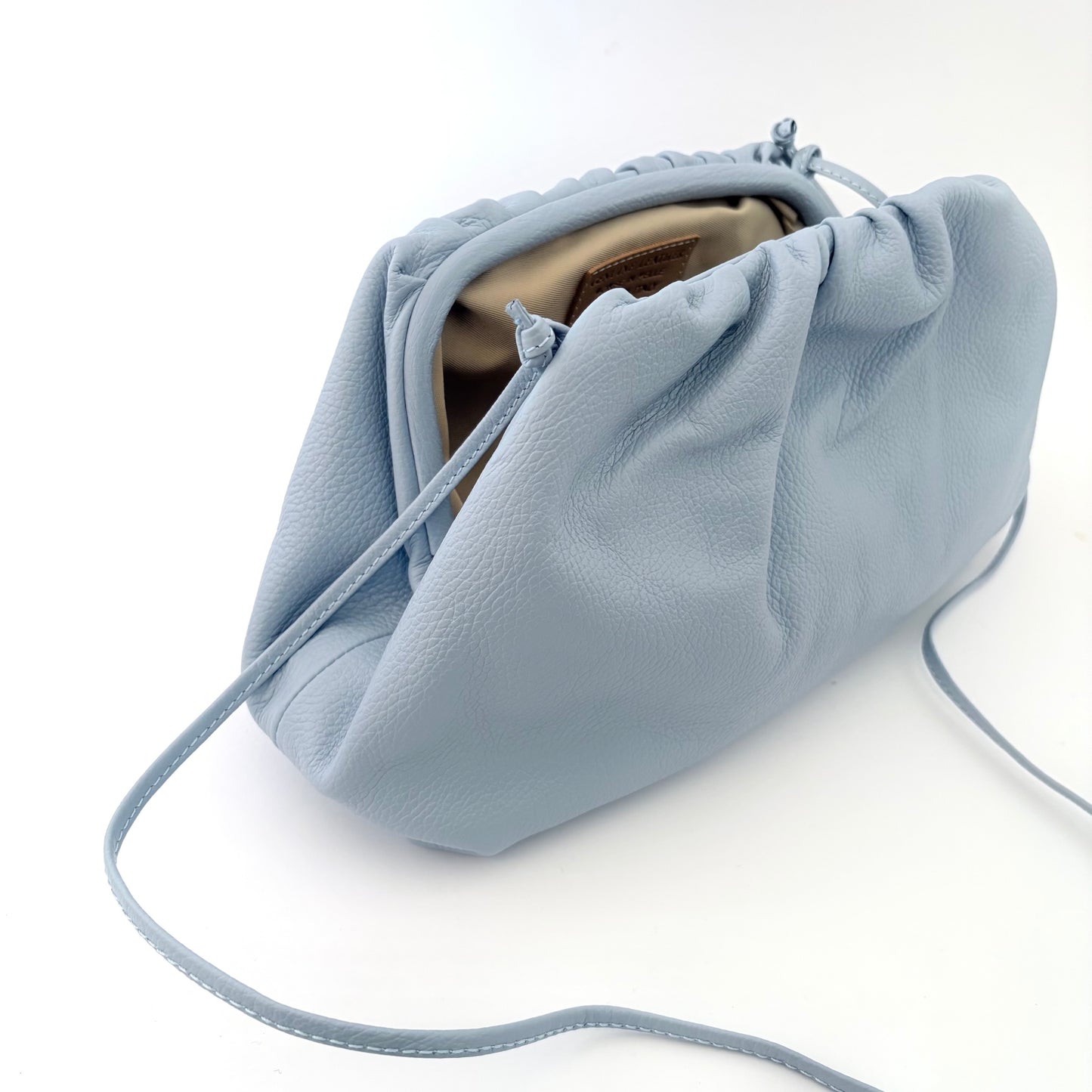 Light Blue Oversized Rico Leather Clutch