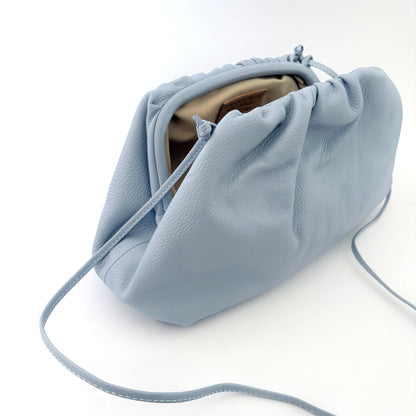 Light Blue Oversized Rico Leather Clutch
