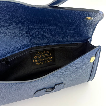 Navy Monet Leather Clutch Limited Edition