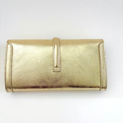 Metallic Gold Monet Leather Clutch