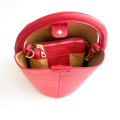 Red Leather City Bag
