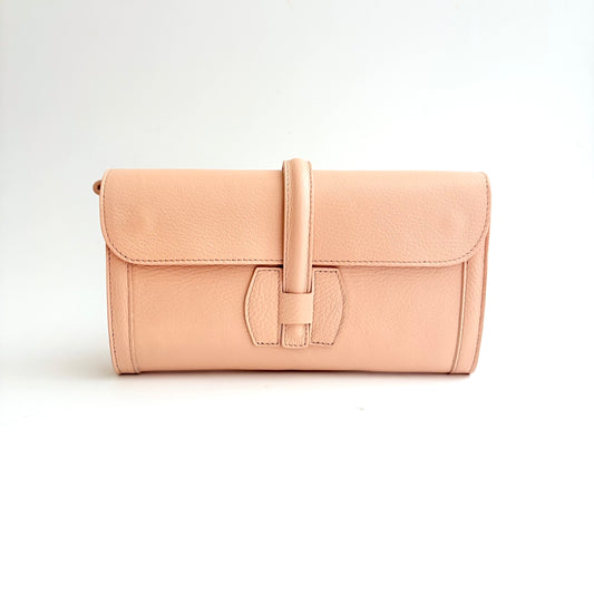 Monet Leather Clutch Rose