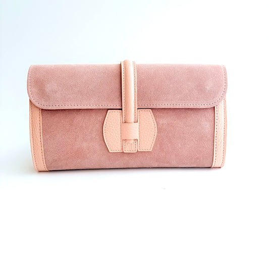 Monet Suede Clutch Rose