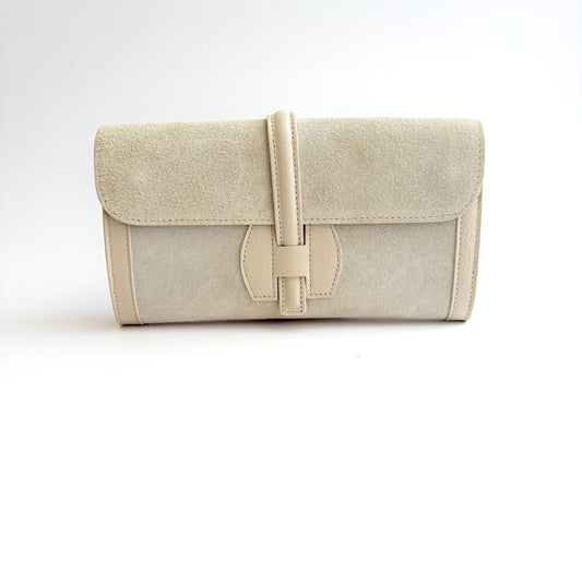 Monet Suede Clutch Creme