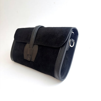 Roma Suede Clutch Black PRESALE