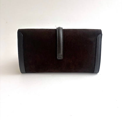 Roma Suede Clutch Chocolate Brown PRESALE