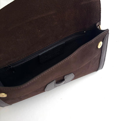 Roma Suede Clutch Chocolate Brown PRESALE
