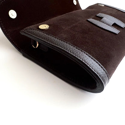 Roma Suede Clutch Chocolate Brown PRESALE