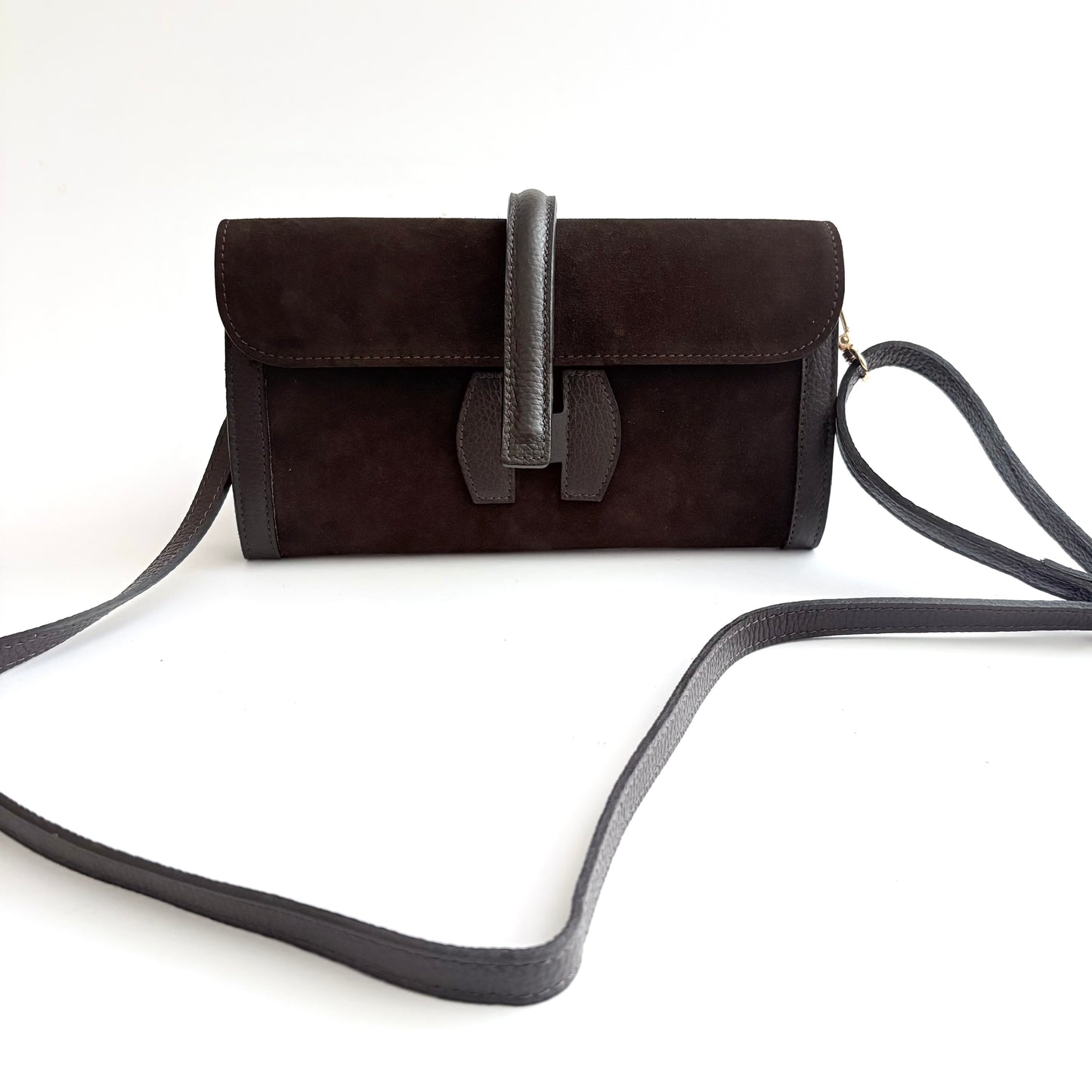 Roma Suede Clutch Chocolate Brown PRESALE