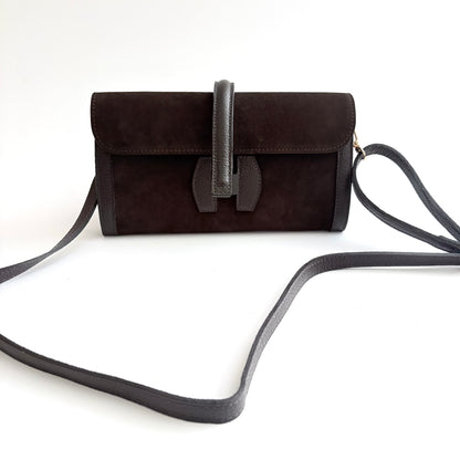 Roma Suede Clutch Chocolate Brown PRESALE