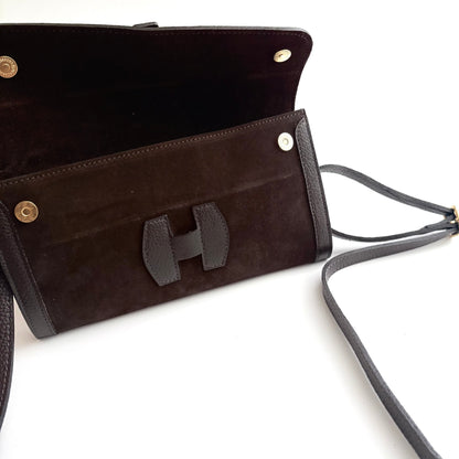Roma Suede Clutch Chocolate Brown PRESALE