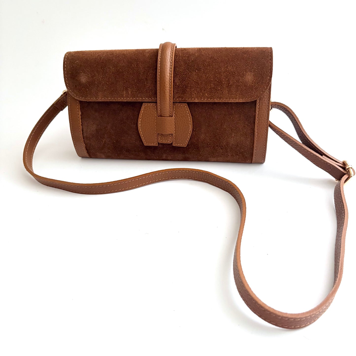 Roma Suede Clutch Camel PRESALE