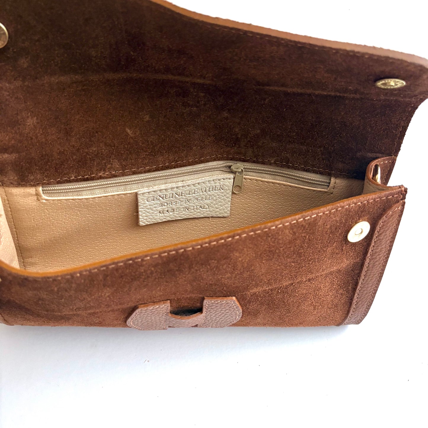 Roma Suede Clutch Camel PRESALE