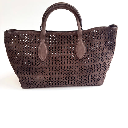 Suede Italian Tote - Moka