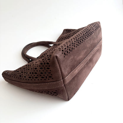 Suede Italian Tote - Moka