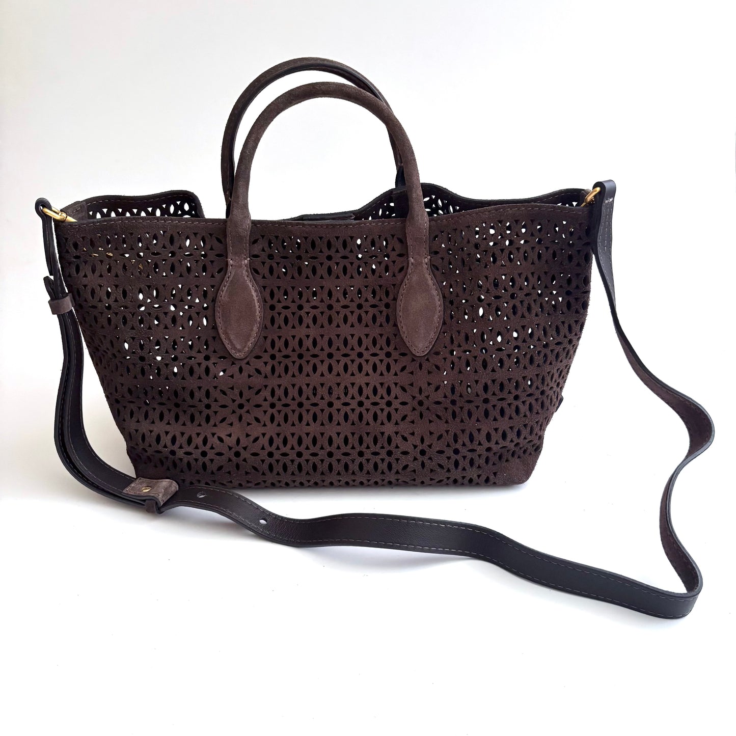 Suede Italian Tote - Moka
