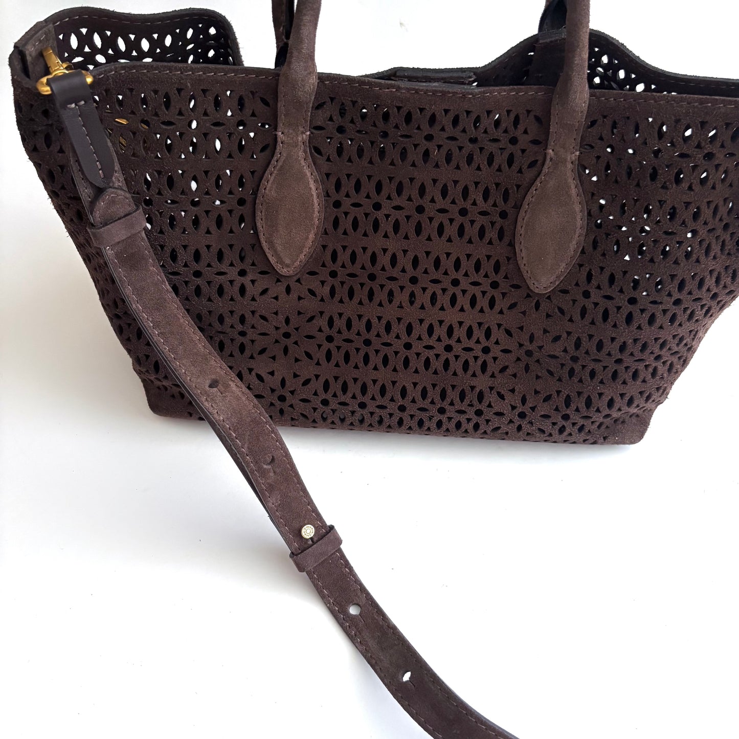 Suede Italian Tote - Moka