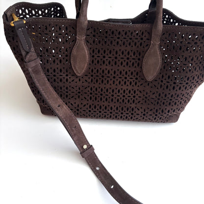 Suede Italian Tote - Moka